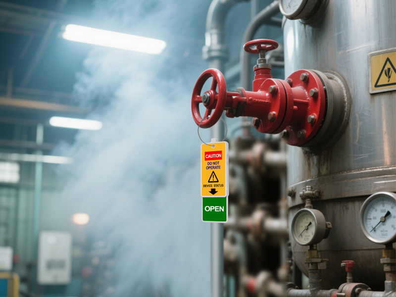 360 degree rotating Valve warning status safety lockout sign